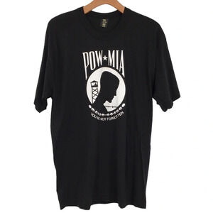 Vintage Tee Swing T-Shirt Mens XXL Black Pow Mia Graphic‎ Sleeve Single Stitch